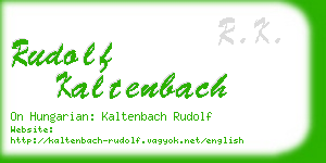 rudolf kaltenbach business card